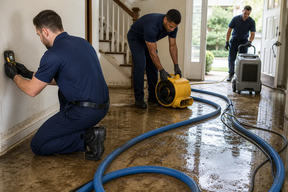 Restoration crew working in Hempstead, NY